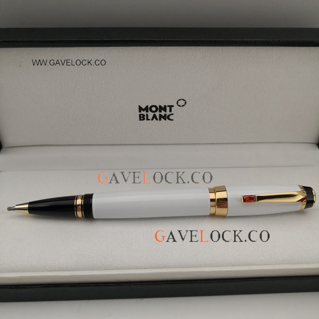 Copy Montblanc Boheme Pen White Barrel and Gold Rollerball